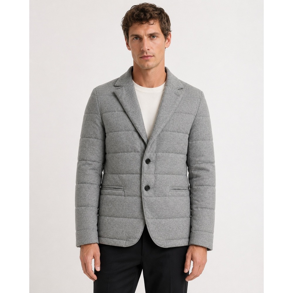REISS Kadlr Quilted Coat Grey Size S Men's Down Puffer Sport Jacket New
